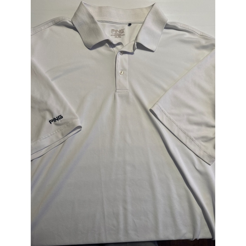 Ping‎ Performance Mens XXL White Short Sleeve Golf Polo Shirt Pique Logo XXL/TTG